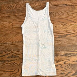 Joah Brown Mesh Floral Tank Top - Lightweight Scoop Neck XS